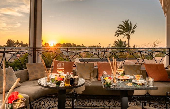 Rooftop terrace in Marrakech at sunset — 2026 selection of the best rooftops in the Medina, Guéliz and Hivernage